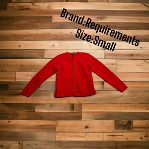 Women’s Requirements Red Button Up Sweater Size Small